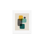 Teal Mustard Gray Art Art Print Gallery Image 1