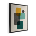 Teal Mustard Gray Art Framed Canvas Print Gallery Image 2