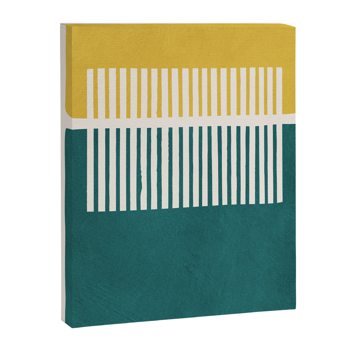 Teal Mustard MCM Bold Abstract Canvas Print Gallery Image 6