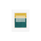 Teal Mustard MCM Bold Abstract Art Print Gallery Image 1