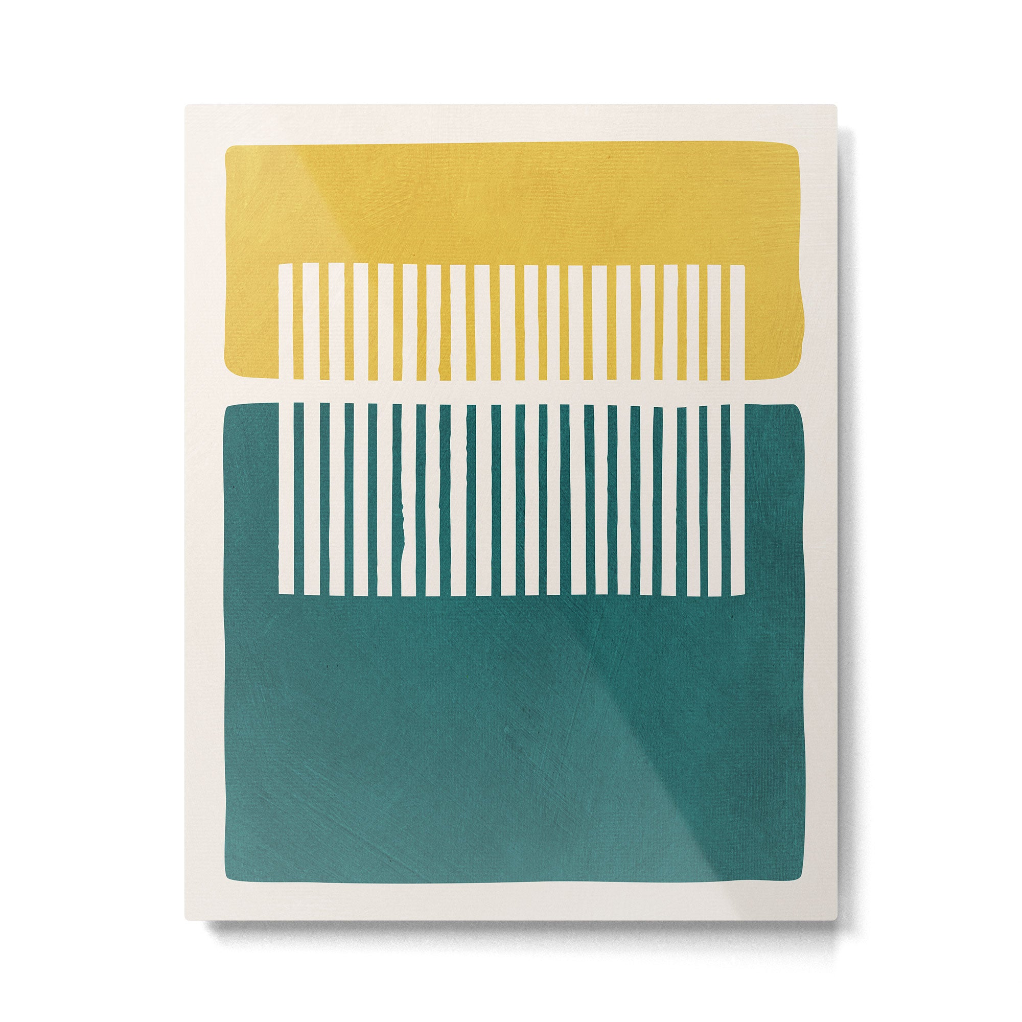 Teal Mustard MCM Bold Abstract Metal Print Gallery Image 4