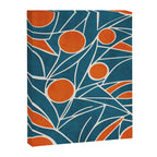 Teal Orange Abstract Leaves Modern Art Canvas Print Gallery Image 6