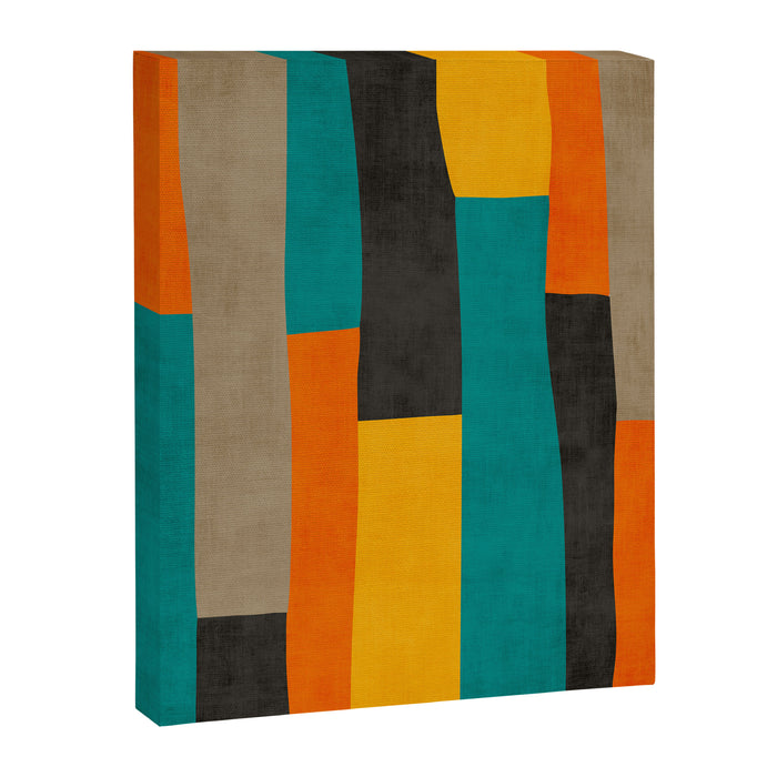 Teal Orange Black Yellow Modern Artwork Canvas Print Gallery Image 1