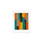 Teal Orange Black Yellow Modern Artwork Art Print Gallery Image 1