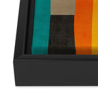 Teal Orange Black Yellow Modern Artwork Framed Canvas Print Gallery Image 3