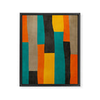 Teal Orange Black Yellow Modern Artwork Framed Canvas Print Gallery Image 6