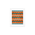Teal Orange Chevrons Modern Artwork Art Print Gallery Image 1
