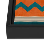Teal Orange Chevrons Modern Artwork Framed Canvas Print Gallery Image 3