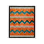 Teal Orange Chevrons Modern Artwork Framed Canvas Print Gallery Image 6