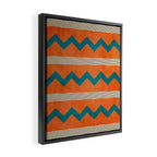 Teal Orange Chevrons Modern Artwork Framed Canvas Print Gallery Image 2