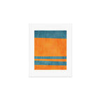 Teal Orange Minimalist Rich Texture Artwork Art Print Gallery Image 1