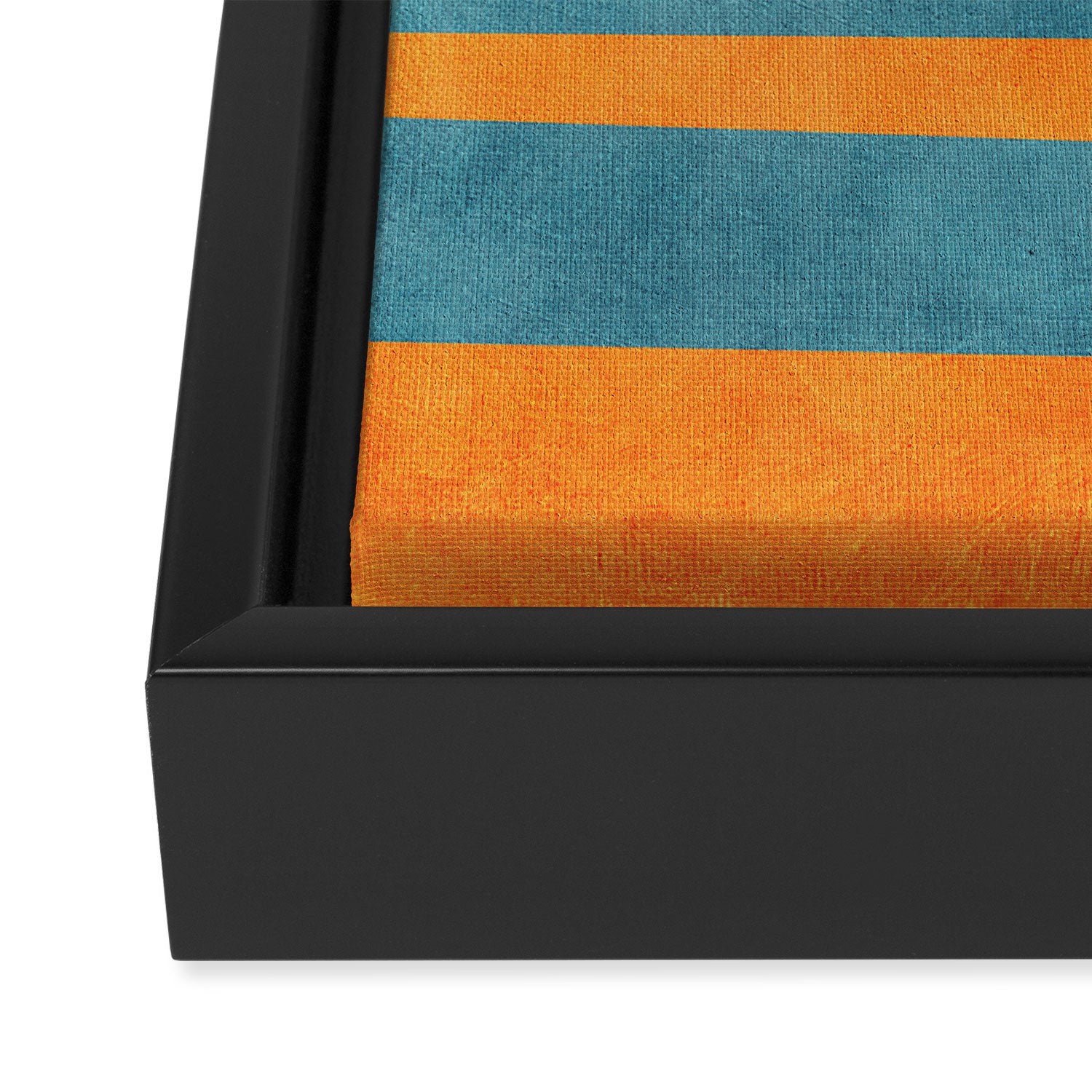 Teal Orange Minimalist Rich Texture Artwork Framed Canvas Print Gallery Image 3