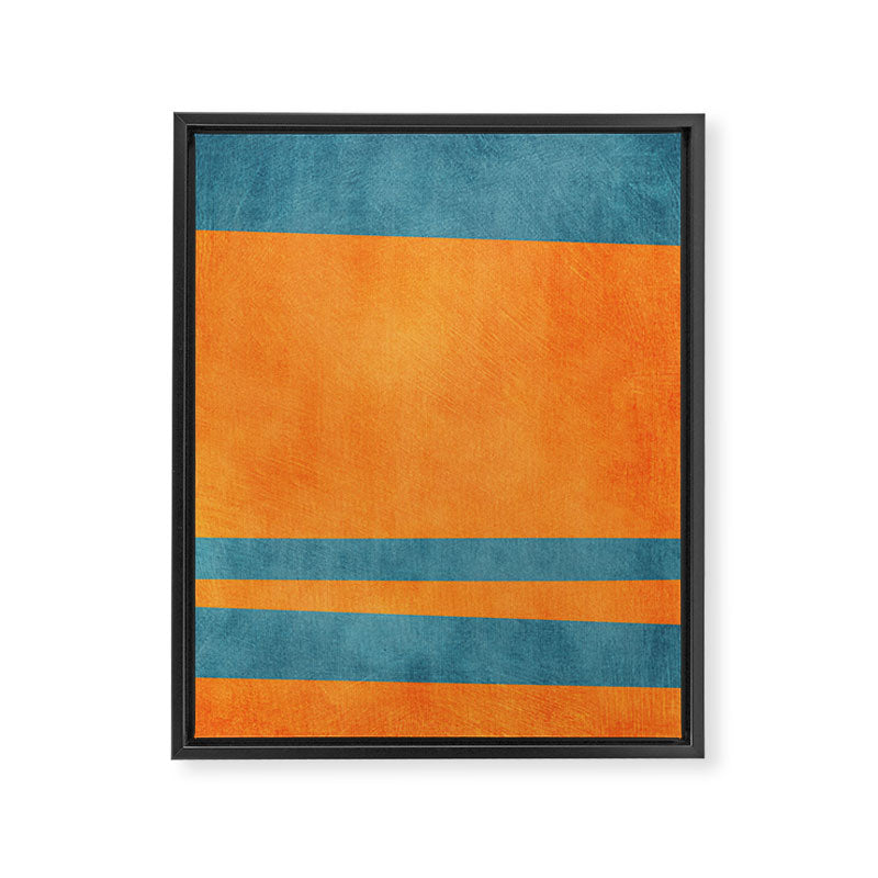 Teal Orange Minimalist Rich Texture Artwork Framed Canvas Print Gallery Image 6