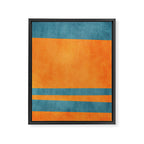 Teal Orange Minimalist Rich Texture Artwork Framed Canvas Print Gallery Image 6