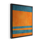Teal Orange Minimalist Rich Texture Artwork Framed Canvas Print Gallery Image 2