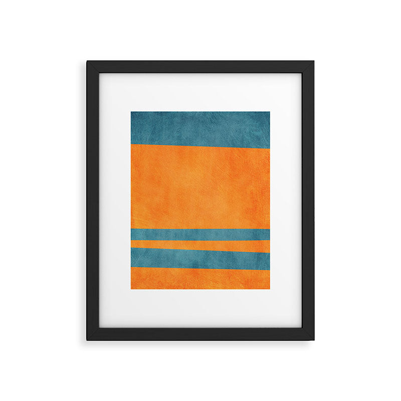 Teal Orange Minimalist Rich Texture Artwork Framed Art Print Gallery Image 5