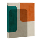 Teal Orange Modern MCM Minimalist Artwork Canvas Print Gallery Image 6
