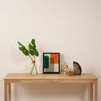 Teal Orange Modern MCM Minimalist Artwork Framed Canvas Print Gallery Image 4