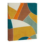Teal Orange Mustard Navy White Abstract Artwork Canvas Print Gallery Image 6