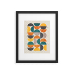 Teal Orange Semicircles Modern Yellow Gray Artwork Framed Art Print Gallery Image 5