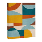 Teal Orange Yellow Light-Blue Geometric Abstract Artwork Canvas Print Gallery Image 6