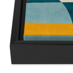 Teal Orange Yellow Light-Blue Geometric Abstract Artwork Framed Canvas Print Gallery Image 3