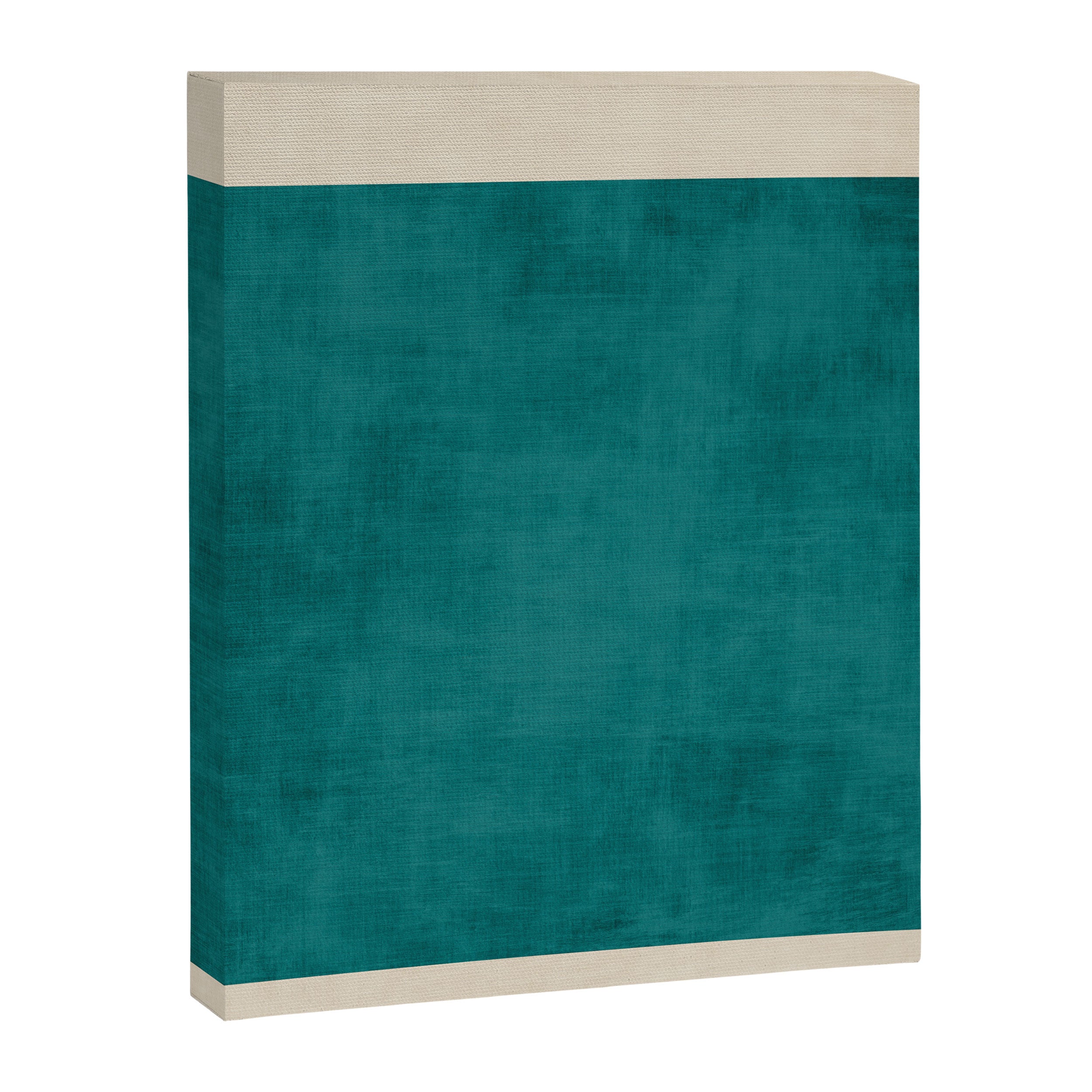 Teal Rich Texture Linen Minimalist Art Canvas Print Gallery Image 6