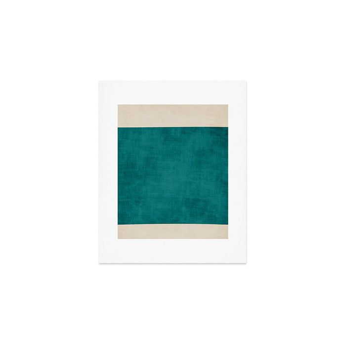 Teal Rich Texture Linen Minimalist Art Art Print Gallery Image 1
