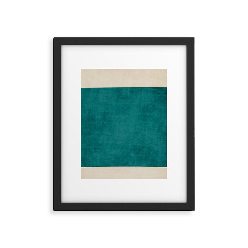 Teal Rich Texture Linen Minimalist Art Framed Art Print Gallery Image 5