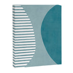 Teal White Lines Minimalist Artwork 01 Canvas Print Gallery Image 6