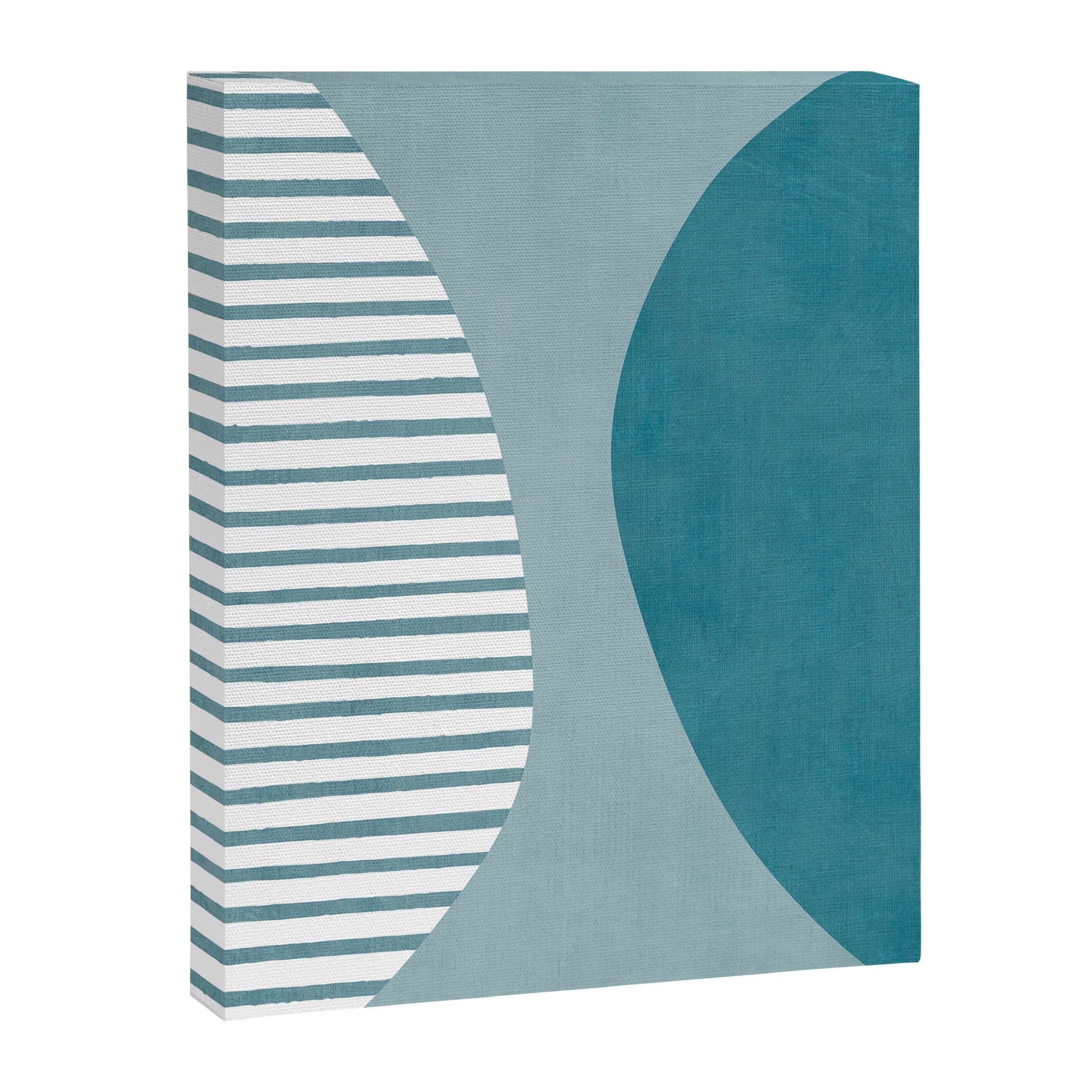 Teal White Lines Minimalist Artwork 01 Canvas Print Gallery Image 6
