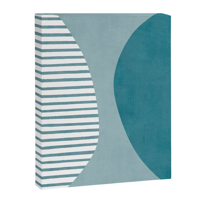 Teal White Lines Minimalist Artwork 01 Canvas Print Gallery Image 1