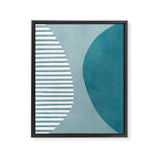 Teal White Lines Minimalist Artwork 01 Framed Canvas Print Gallery Image 6