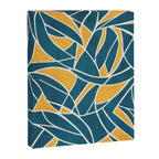 Teal Yellow Abstract Leaves Modern Artwork Canvas Print Gallery Image 6