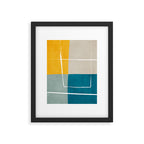 Teal Yellow Beige Abstract Artwork Framed Art Print Gallery Image 5