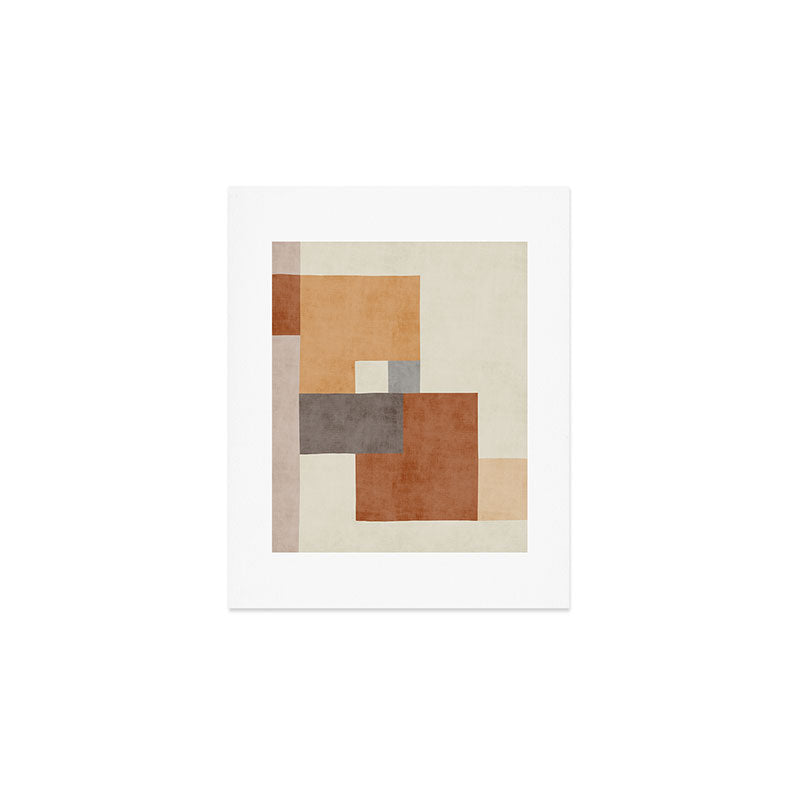 Terra Earth Tones Geometric Modern Abstract Art Print Gallery Image 1