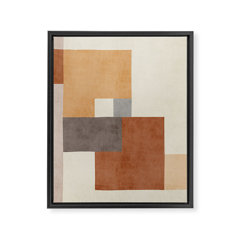 Terra Earth Tones Geometric Modern Abstract Framed Canvas Print Gallery Image 6