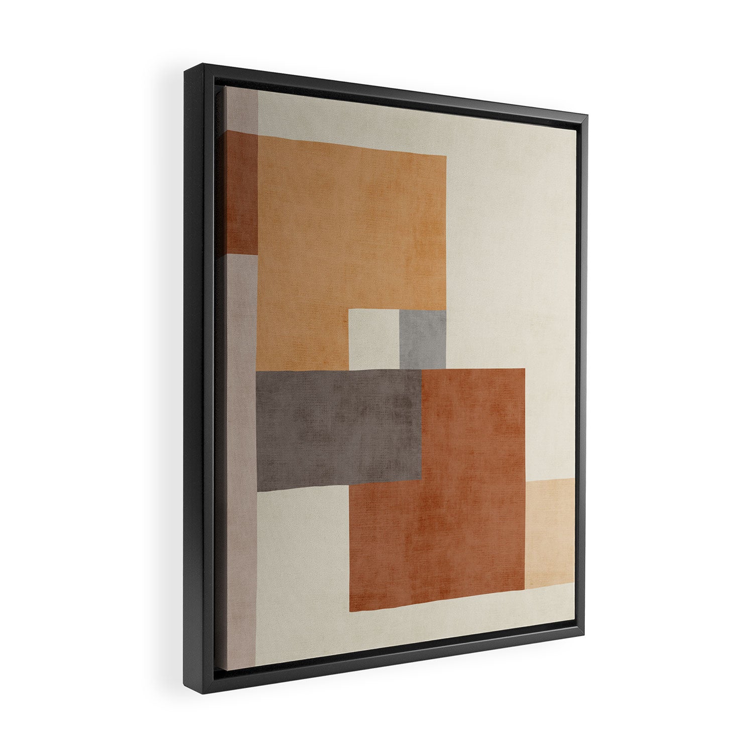 Terra Earth Tones Geometric Modern Abstract Framed Canvas Print Gallery Image 2