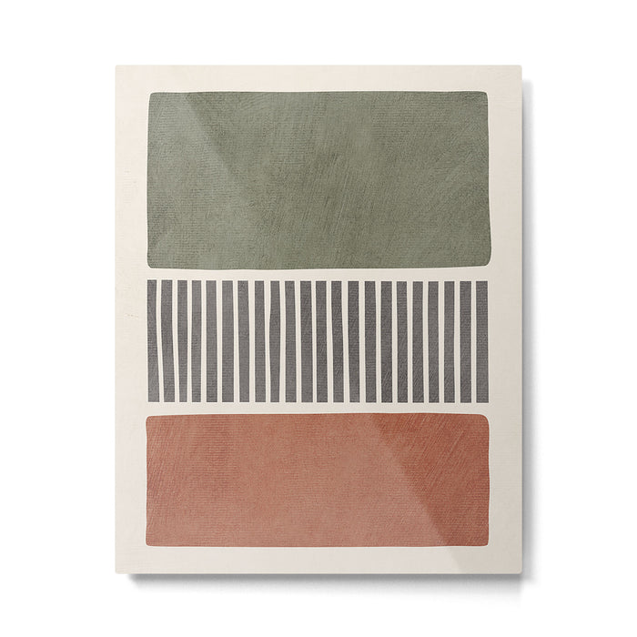 Terra Green Gray Lines Bold Minimalist Design Artwork Metal Print Gallery Image 1