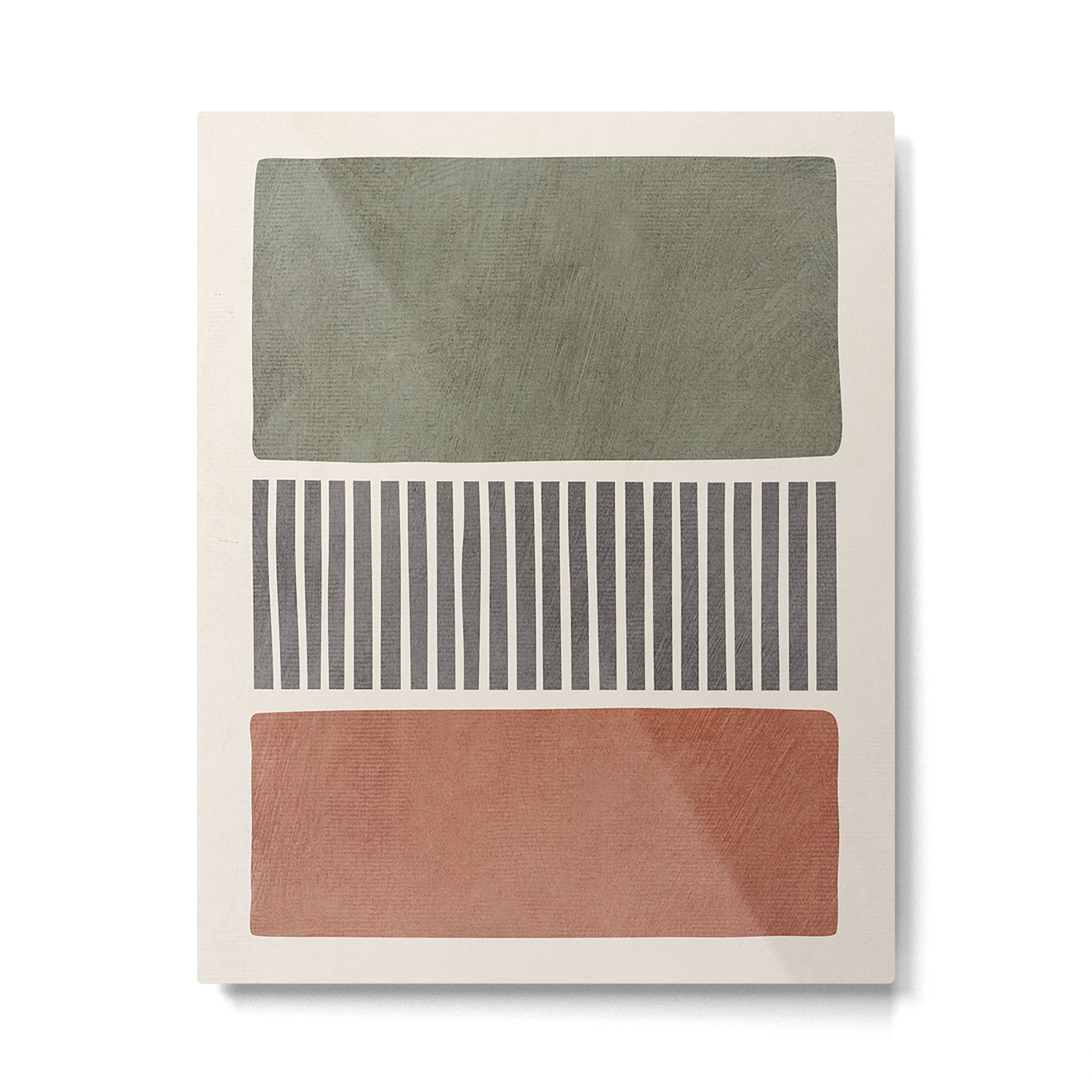 Terra Green Gray Lines Bold Minimalist Design Artwork Metal Print Gallery Image 4