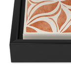 Terracotta Abstract Leaves Artwork Framed Canvas Print Gallery Image 3