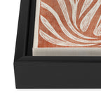 Terracotta Abstract Leaves Modern Design Framed Canvas Print Gallery Image 3