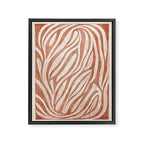 Terracotta Abstract Leaves Modern Design Framed Canvas Print Gallery Image 6