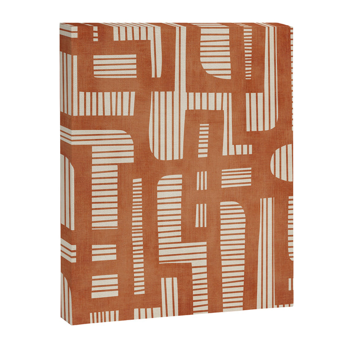 Terracotta Abstract Lines Artwork Hand Drawn Art Canvas Print Gallery Image 1