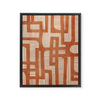 Terracotta Abstract Lines Artwork Hand Drawn Art Framed Canvas Print Gallery Image 6