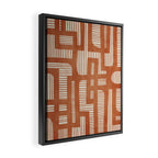 Terracotta Abstract Lines Artwork Hand Drawn Art Framed Canvas Print Gallery Image 2