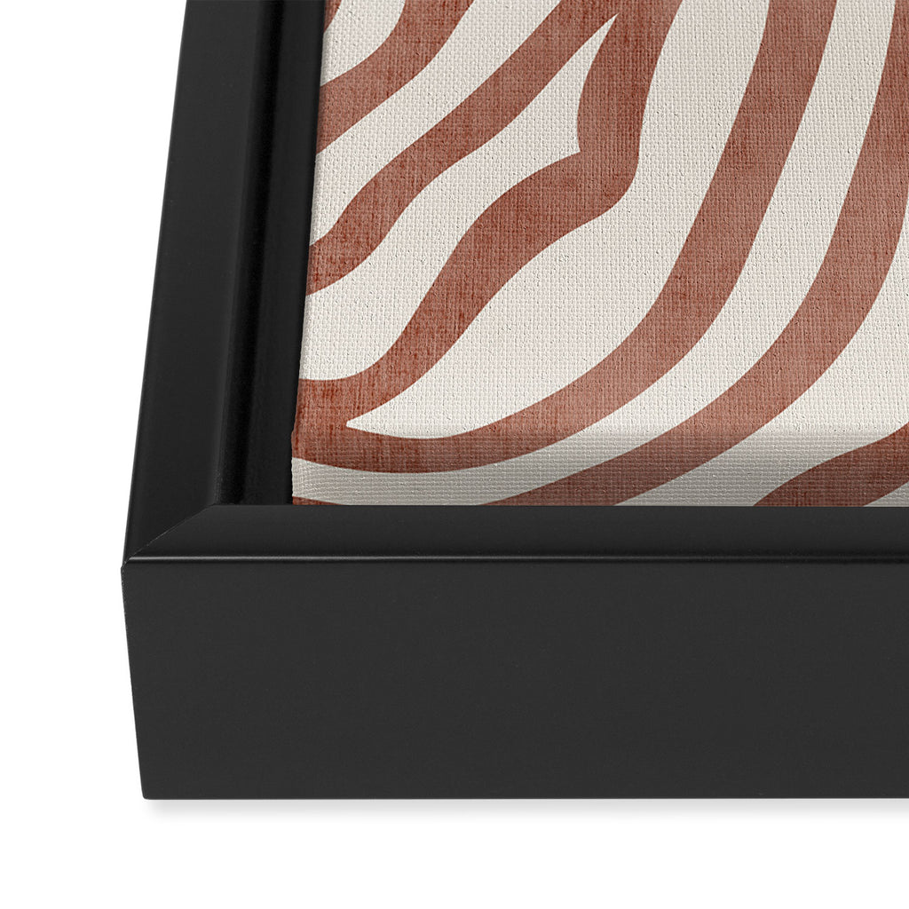 Terracotta Abstract Modern Pattern Artwork Framed Canvas Print Gallery Image 3