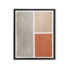 Terracotta Beige Tan Bold Lines Artwork Framed Canvas Print Gallery Image 6
