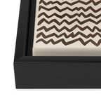 Terracotta Black Waves Abstract Artwork Framed Canvas Print Gallery Image 3