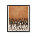 Terracotta Black Waves Abstract Artwork Framed Canvas Print Gallery Image 6